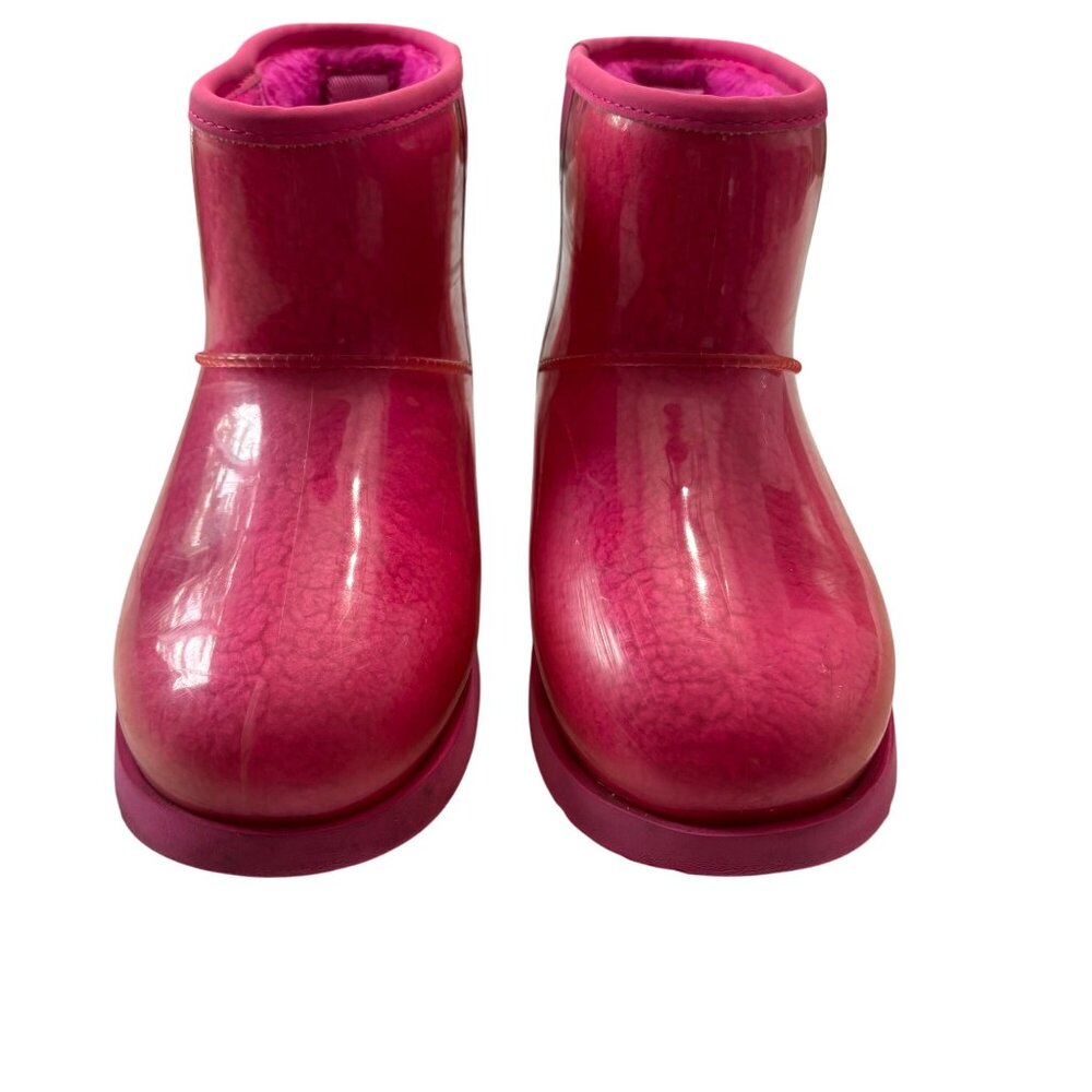 UGG Classic Clear Pink Mini Rain Waterproof Boot Womens Size 6 - Picture 4 of 16